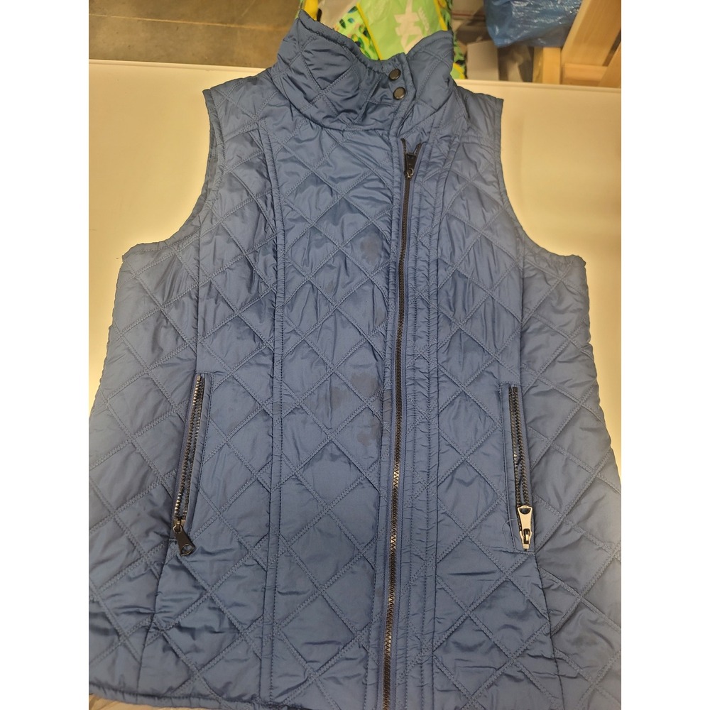 Marc‎ New York Andrew Marc Quilted Puffer Vest Full Zip Blue Women's